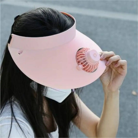 Visor Hat with Built-In Fan